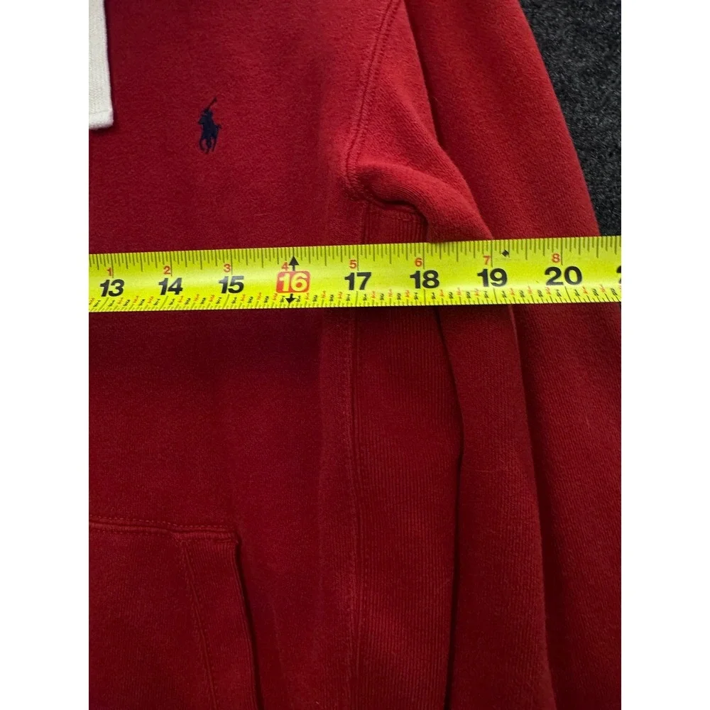 Polo Ralph Lauren Mens Red Full Zip Waffle Lined Hoodie Sweatshirt Medium